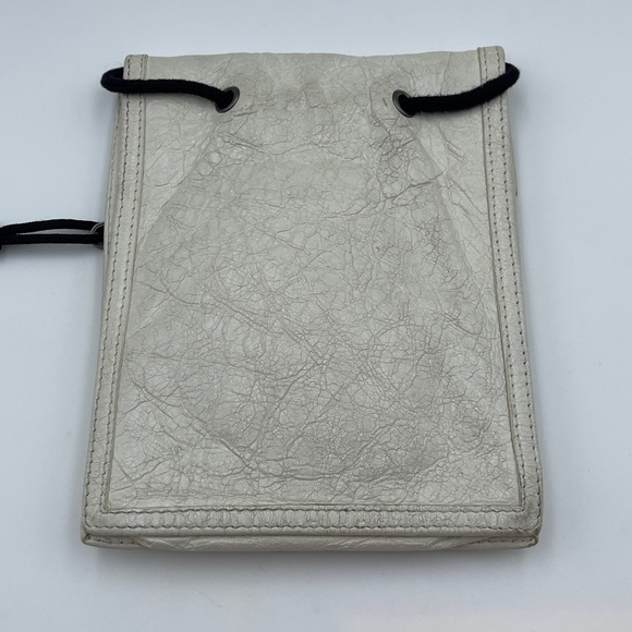 Balenciaga Agneau Arena small explorer crossbody bag pouch white leather - Picture 15 of 15